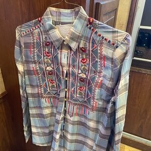 Johnny Was Plaid Button-Up Shirt 🌸🌺🌸🌺
